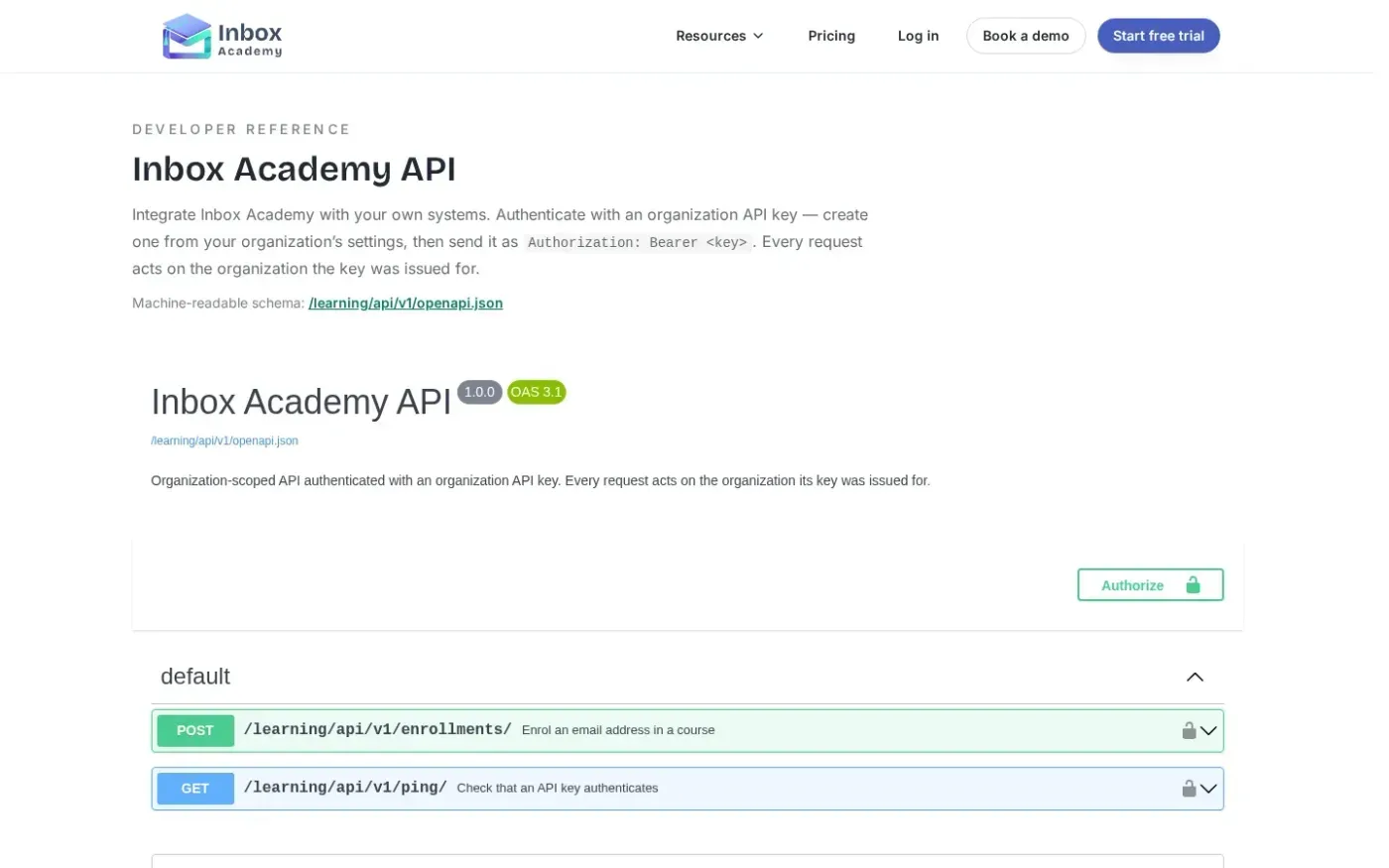 Inboxacademy — Docs page