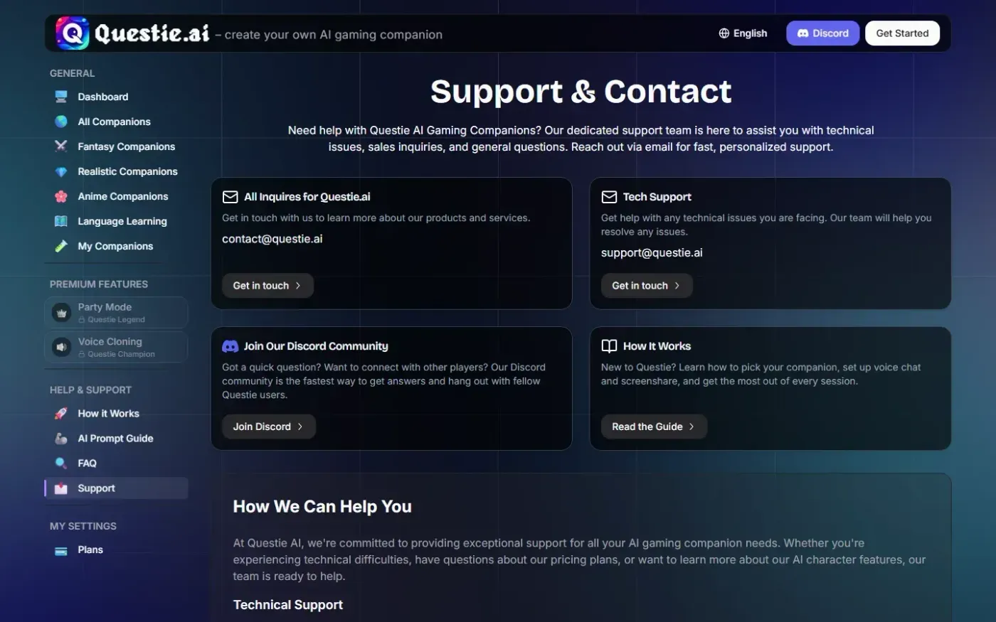 Questie — Support page