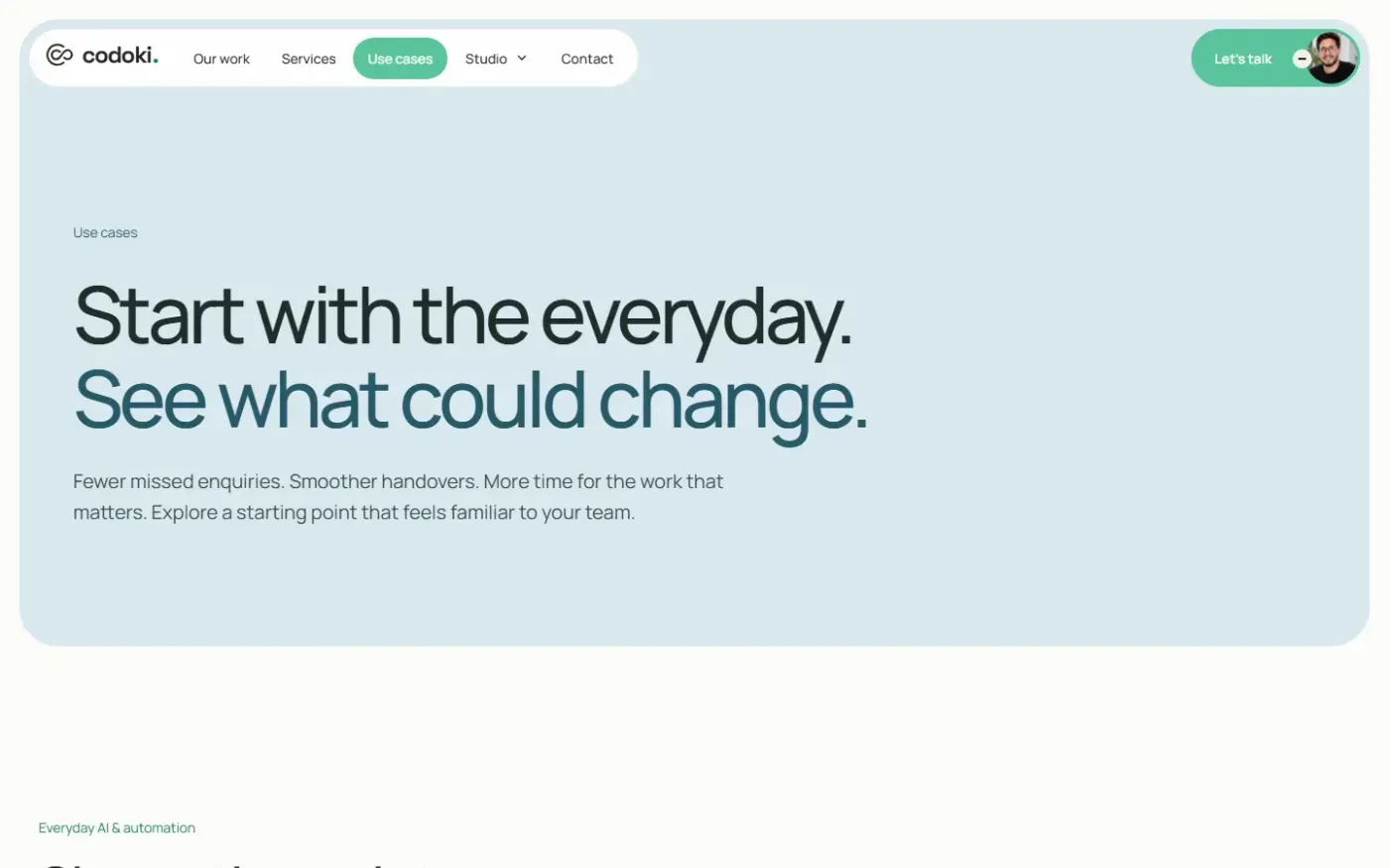Codoki — Use cases page