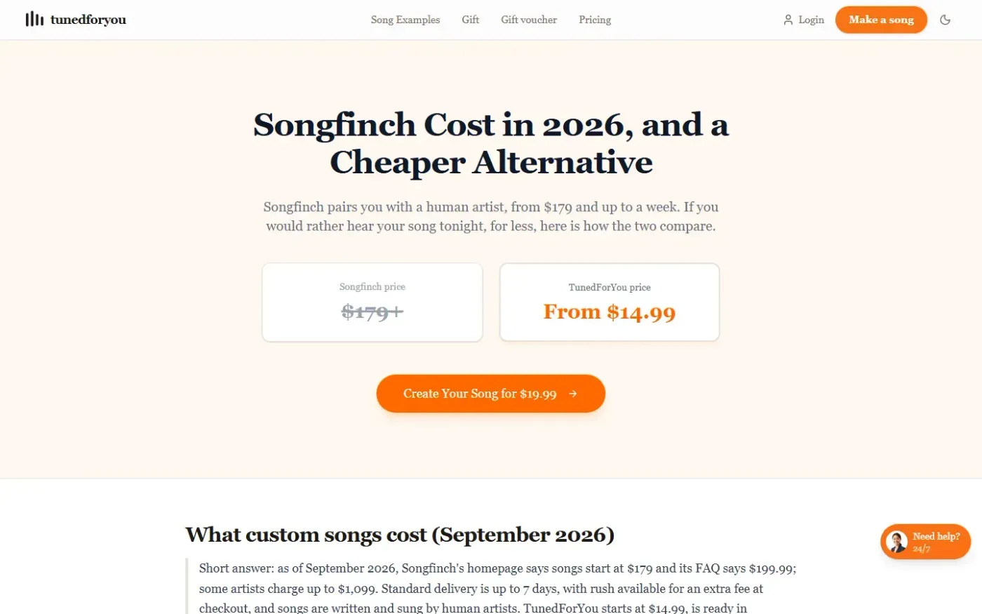 Tunedforyou — Vs page