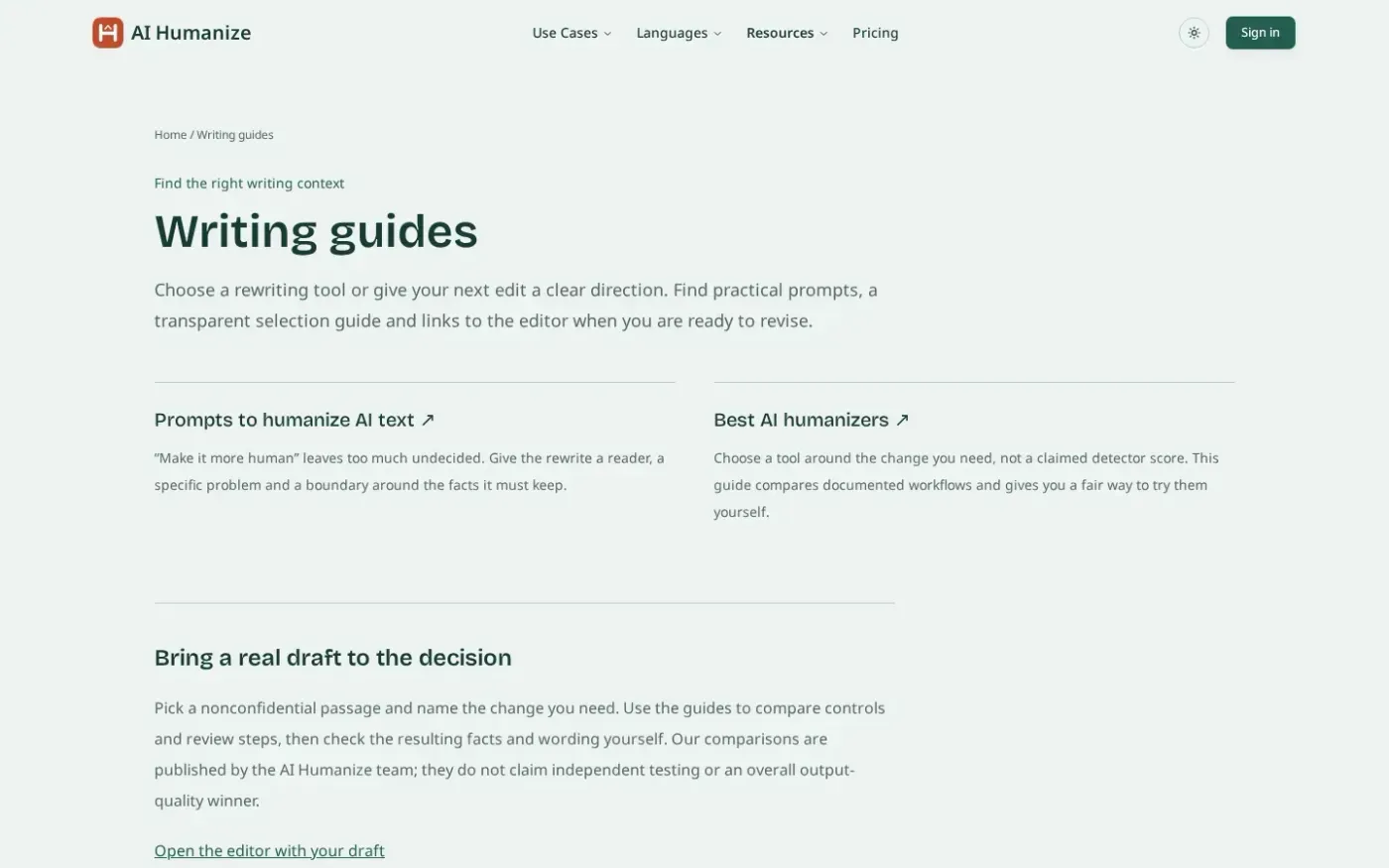 Ai Humanize — Guides page