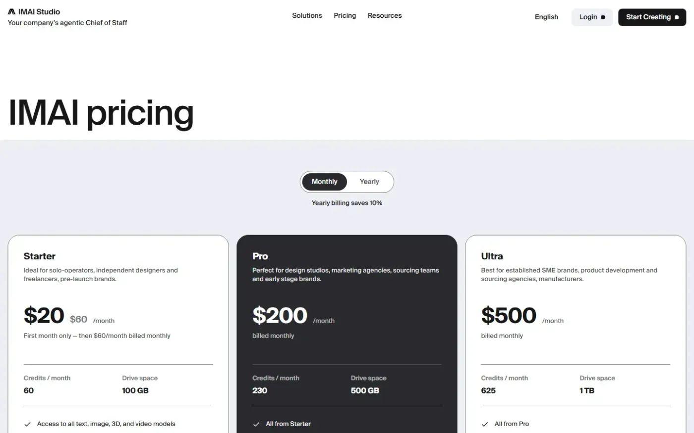 Imai — Pricing page