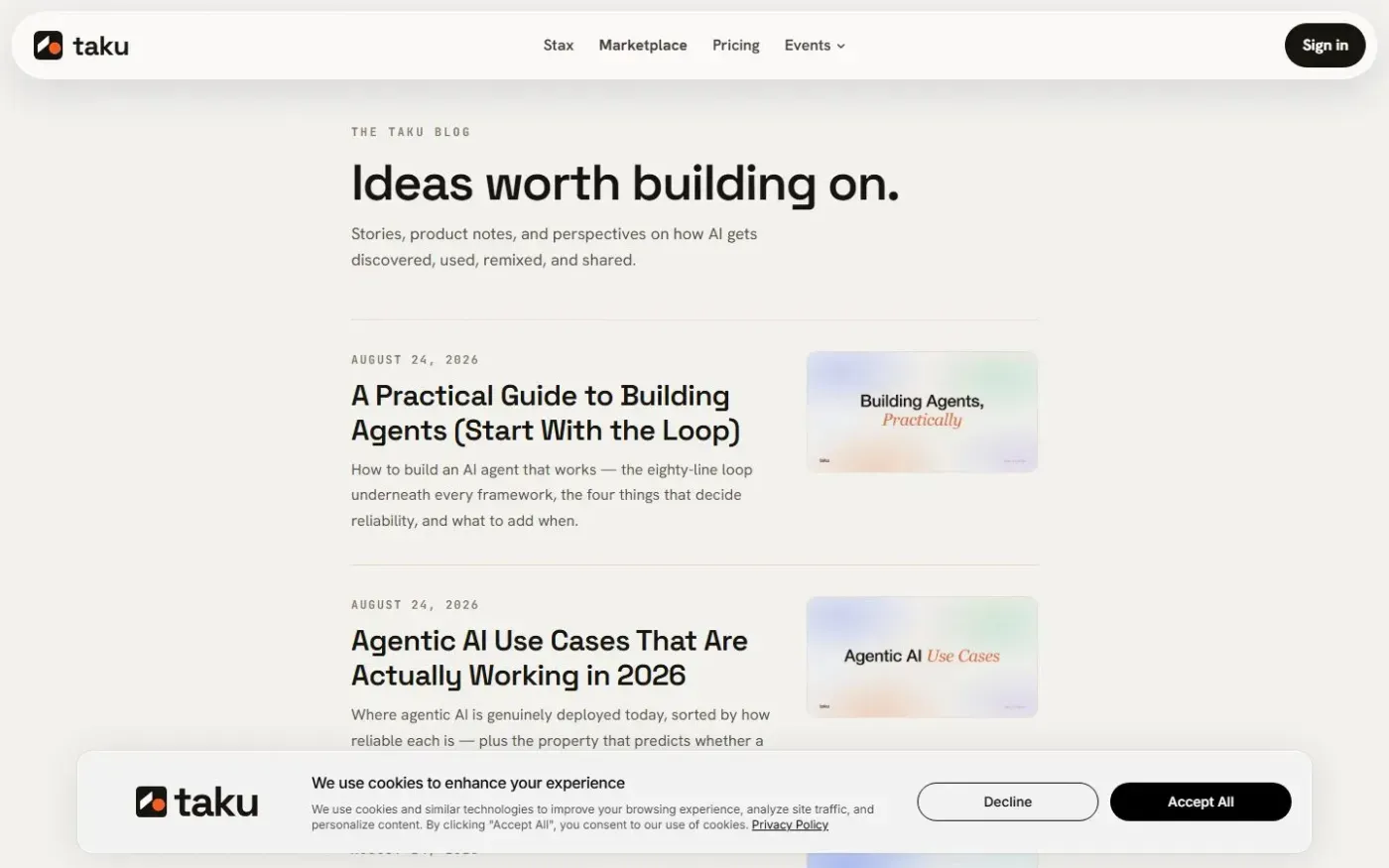 Taku AI — Borrow the best AI setups and make them yours. — Blog page