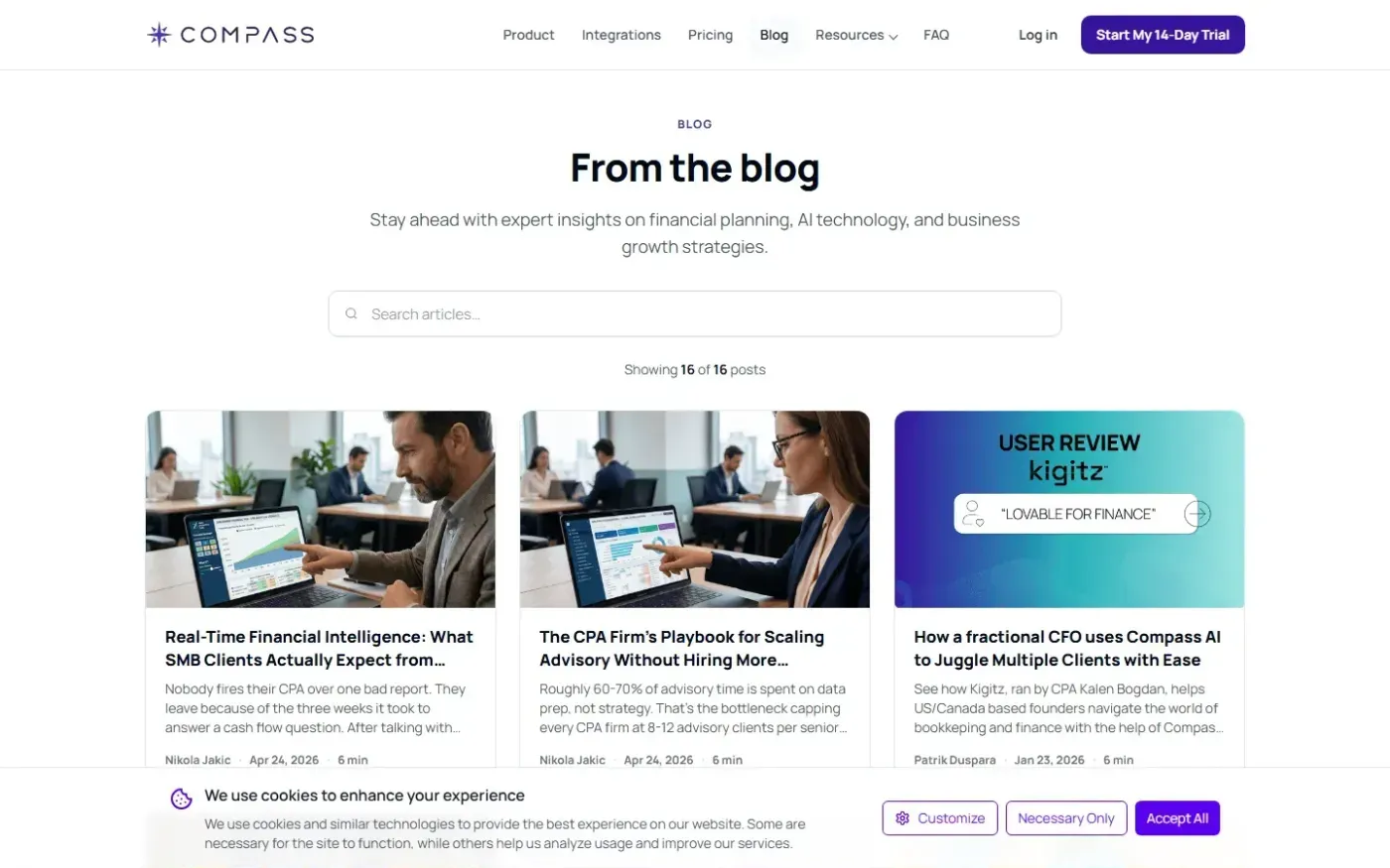 Compassapp — Blog page