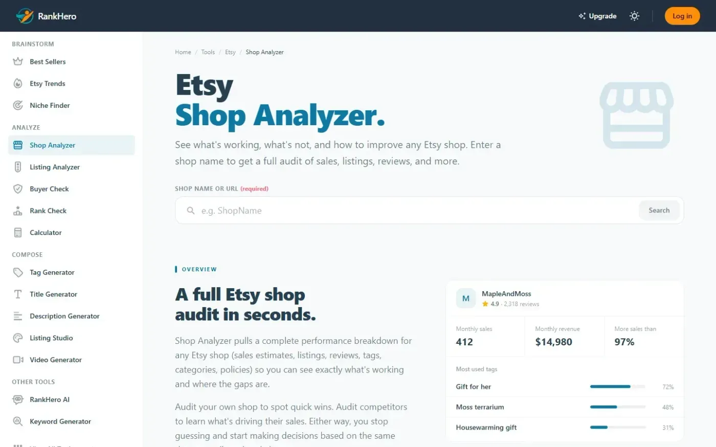 Rankhero — Tools page