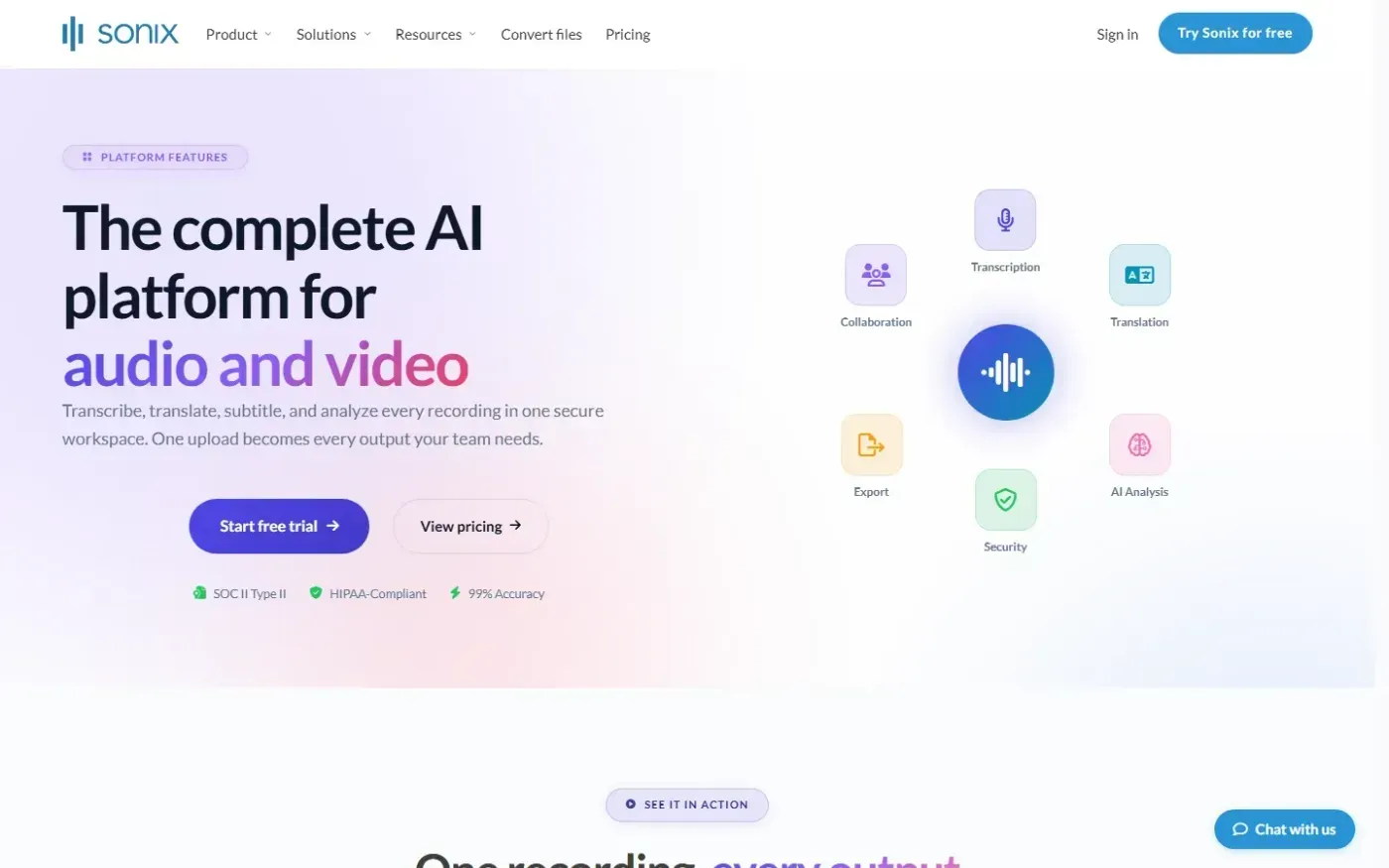 Sonix — Features page
