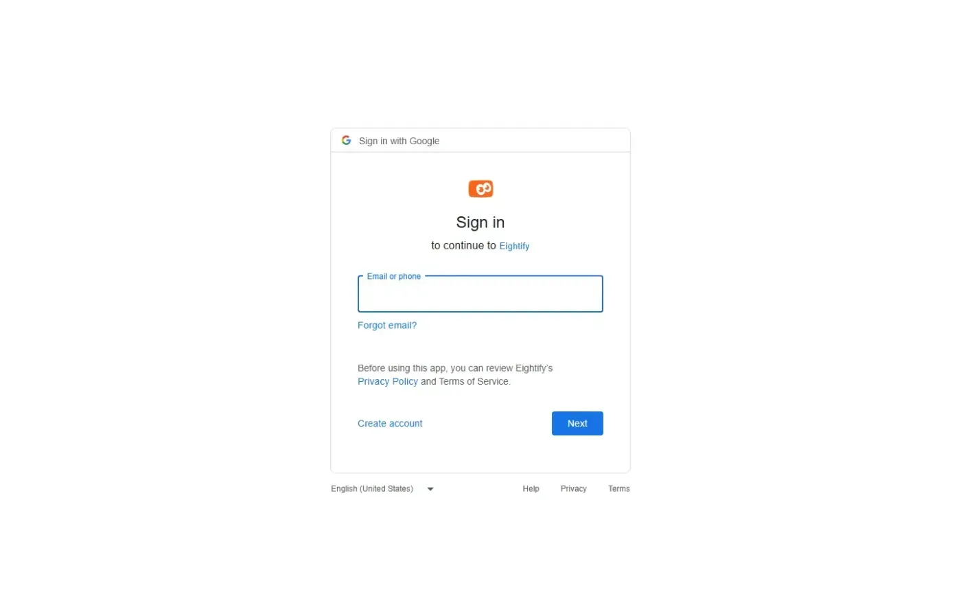 Eightify — Auth start page