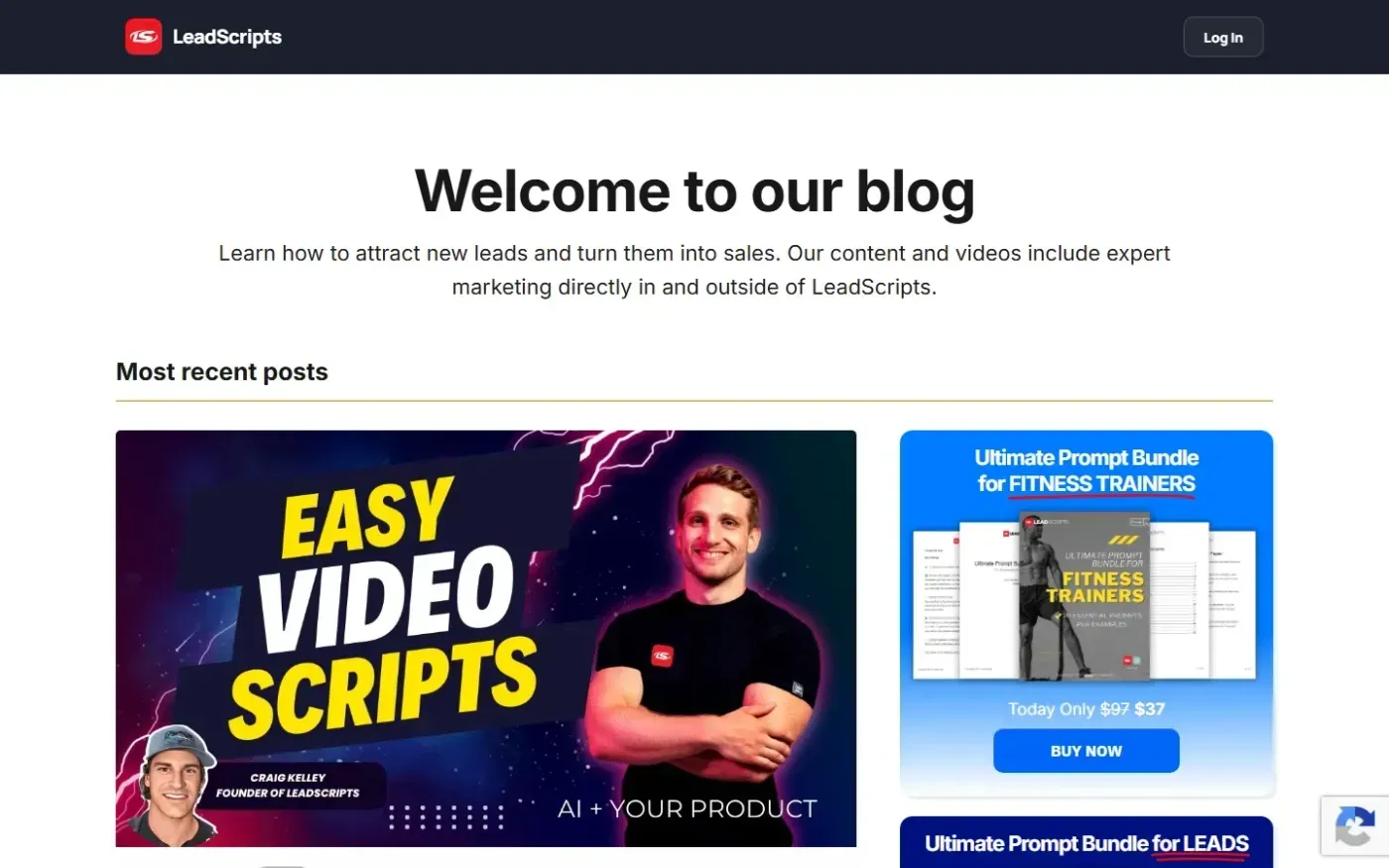 Leadscripts — Blog page