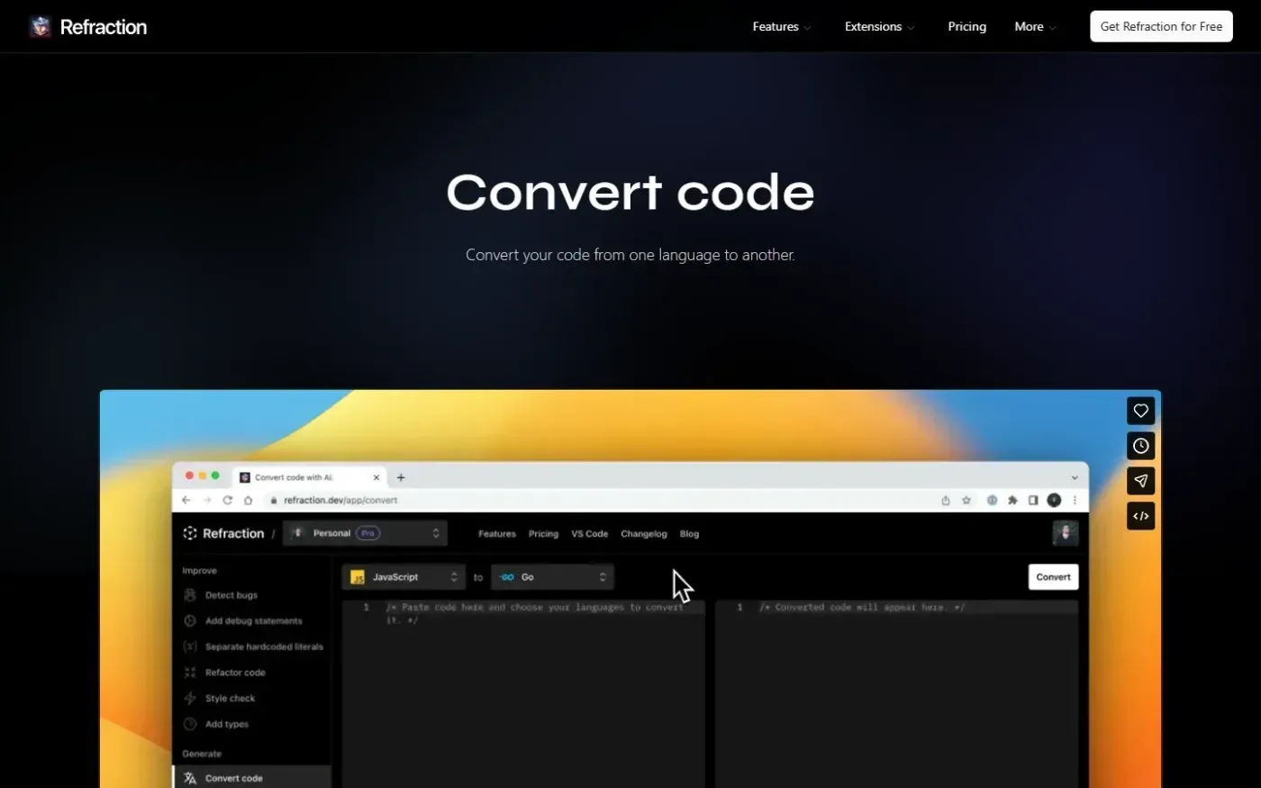 Refraction — Features page