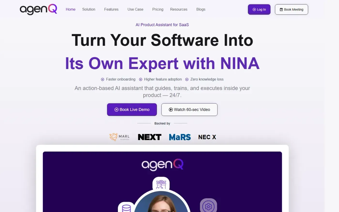 NINA — Guide users step by step inside your product. — Home page