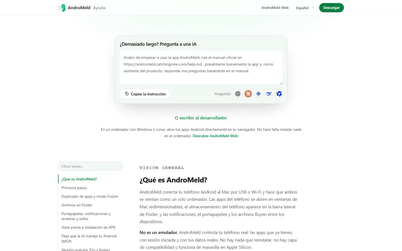 AndroMeld — Bring a continuity-style experience to Android and Mac — Help.html page