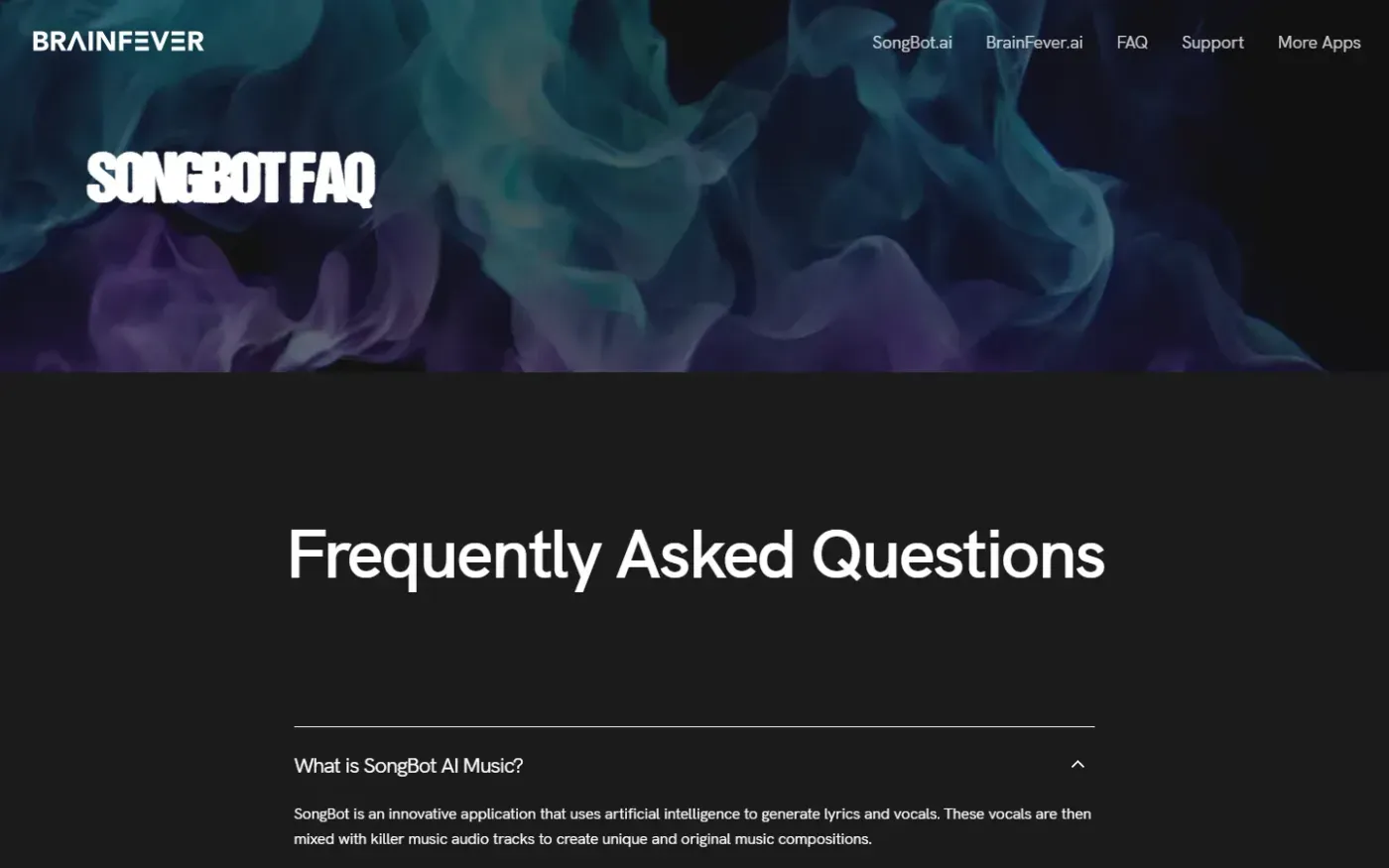 Songbot — Faq.html page