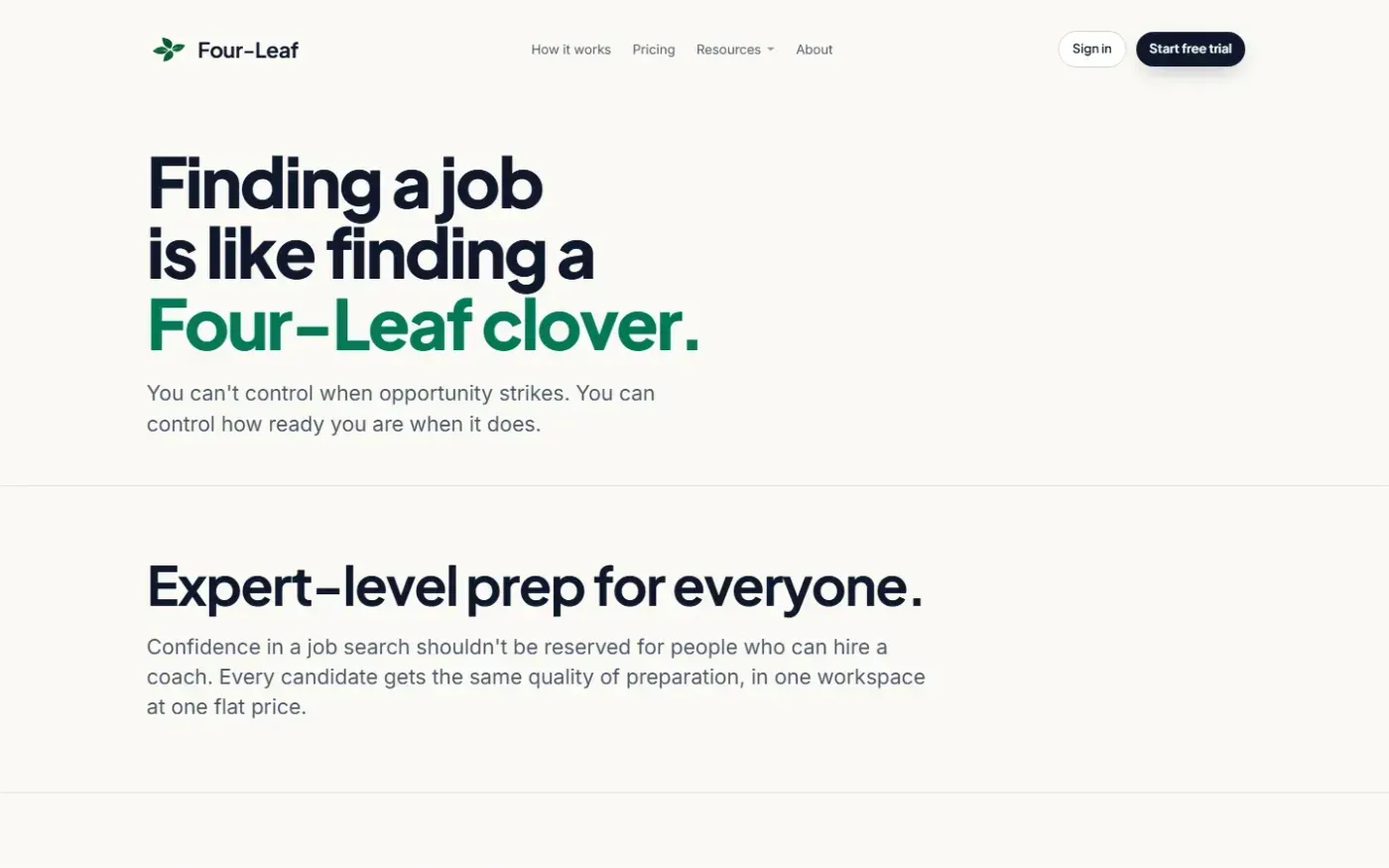 Four-leaf — About page
