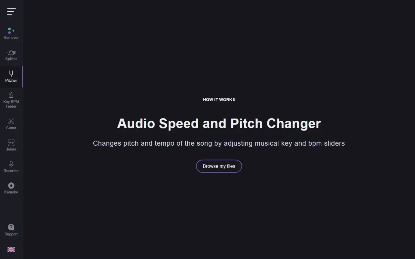 Vocalremover — Pitch page