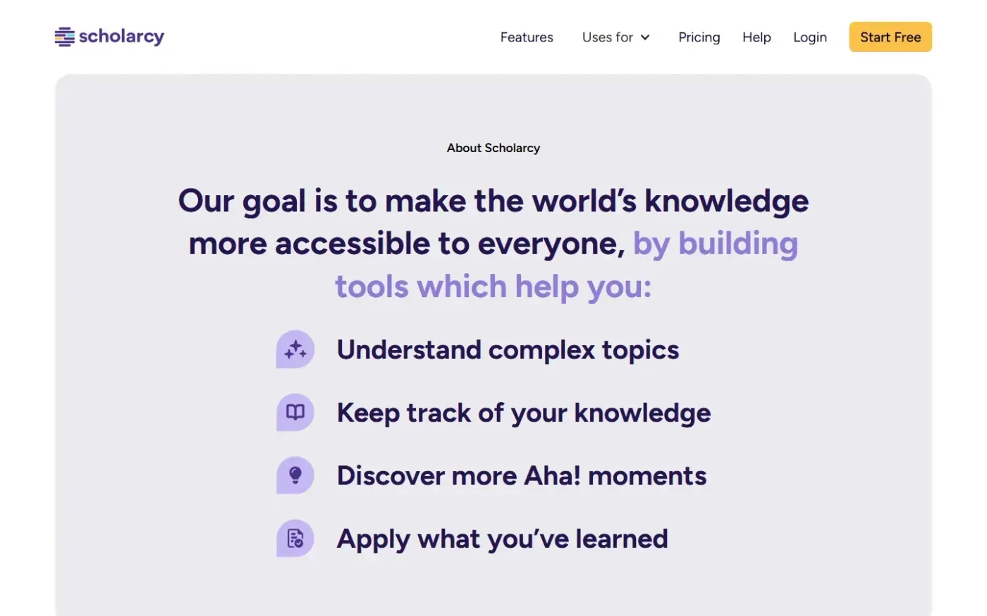 Scholarcy — About us page