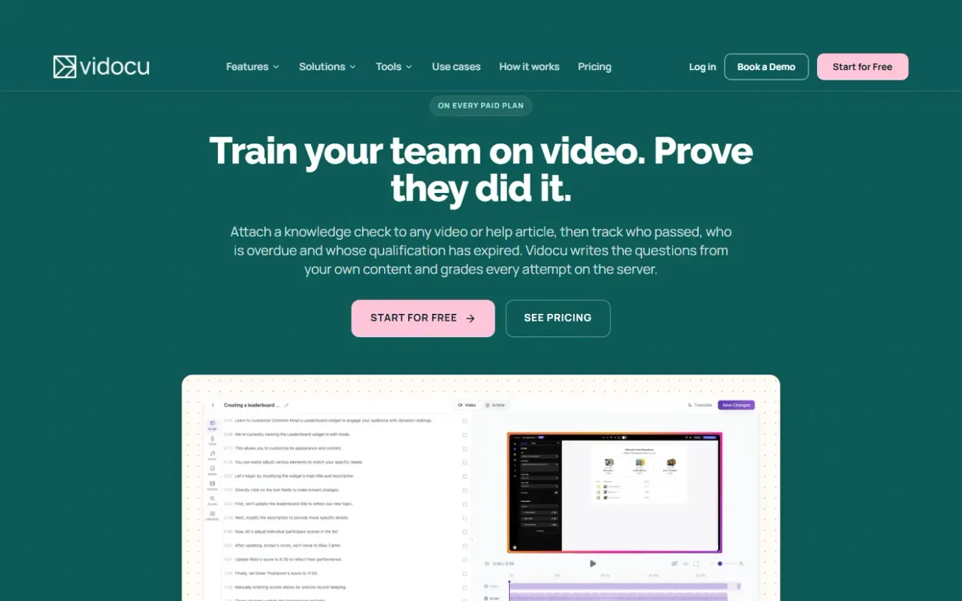 Vidocu — Features page