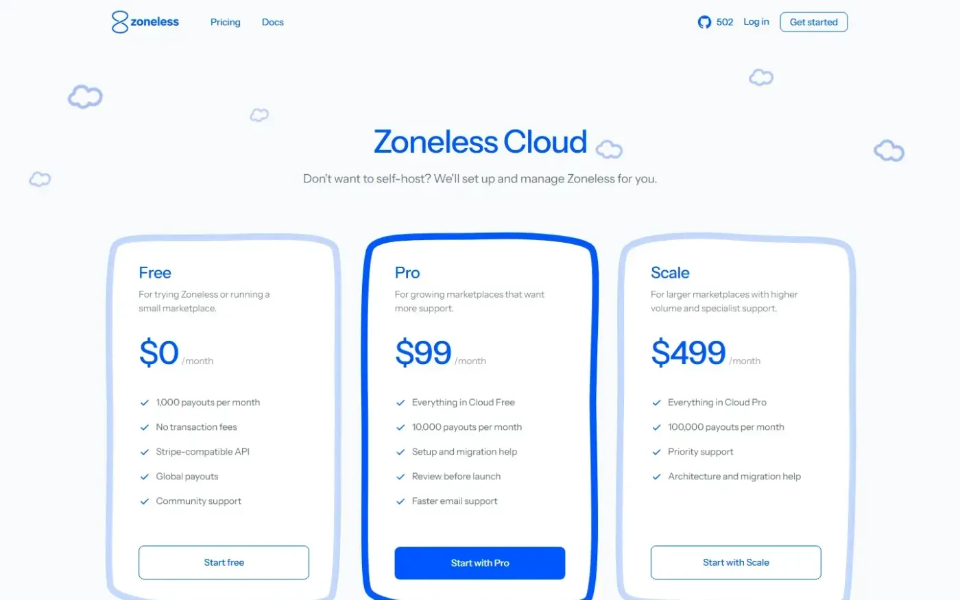 Show HN: Open-source Stripe Connect alternative — Pricing page