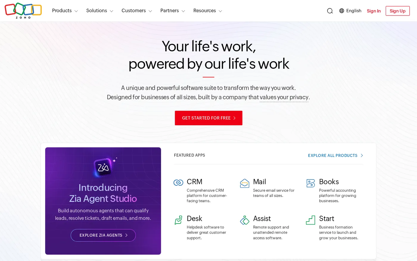 Zoho Cliq 7.0 — Uninterrupted work — Home page