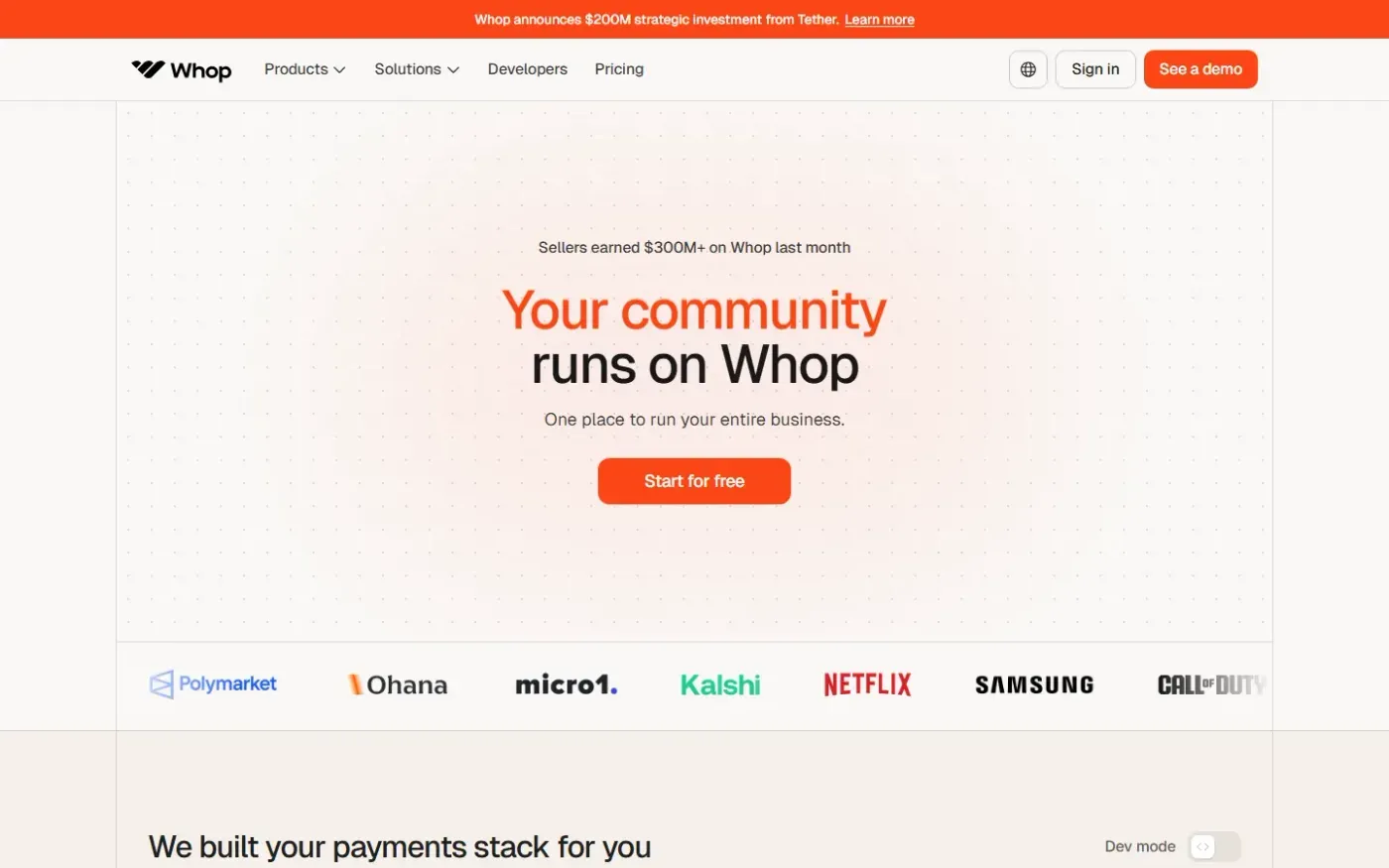Whop — Home page
