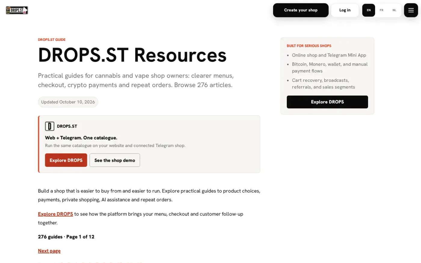 Drops — Resources page