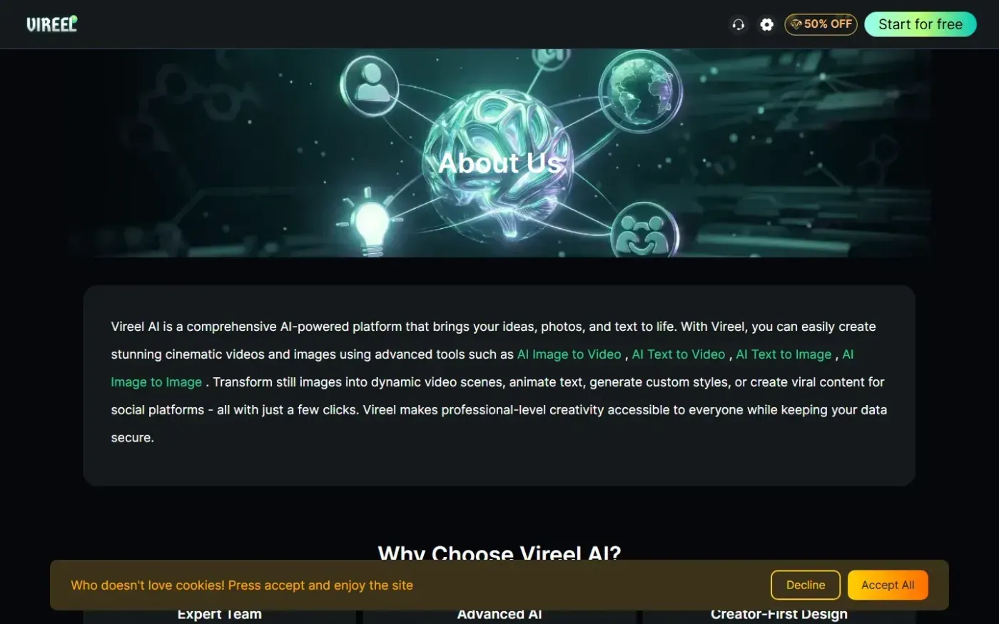 Vireels — About vireel page