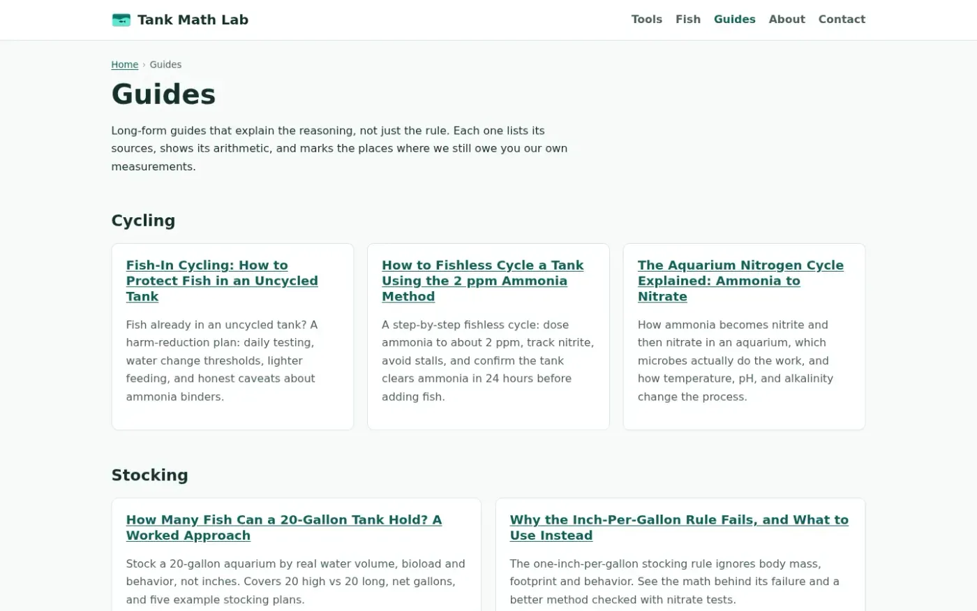 Tankmathlab — Guides page