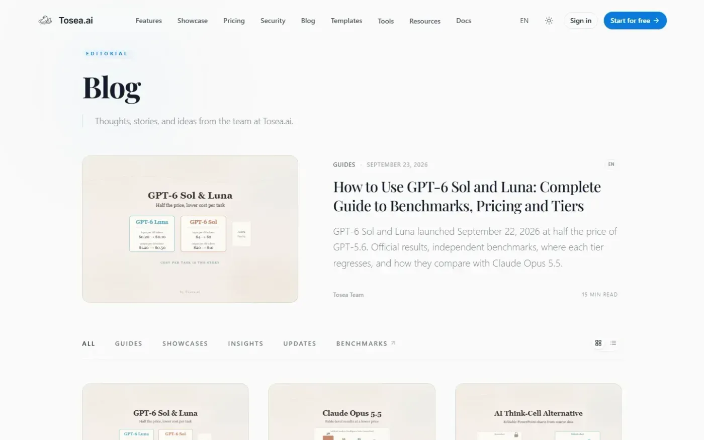 Tosea — Blog page