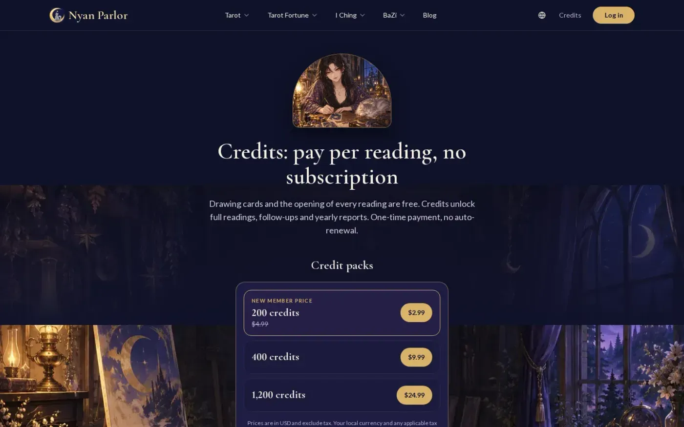 Tarotoper — Pricing page