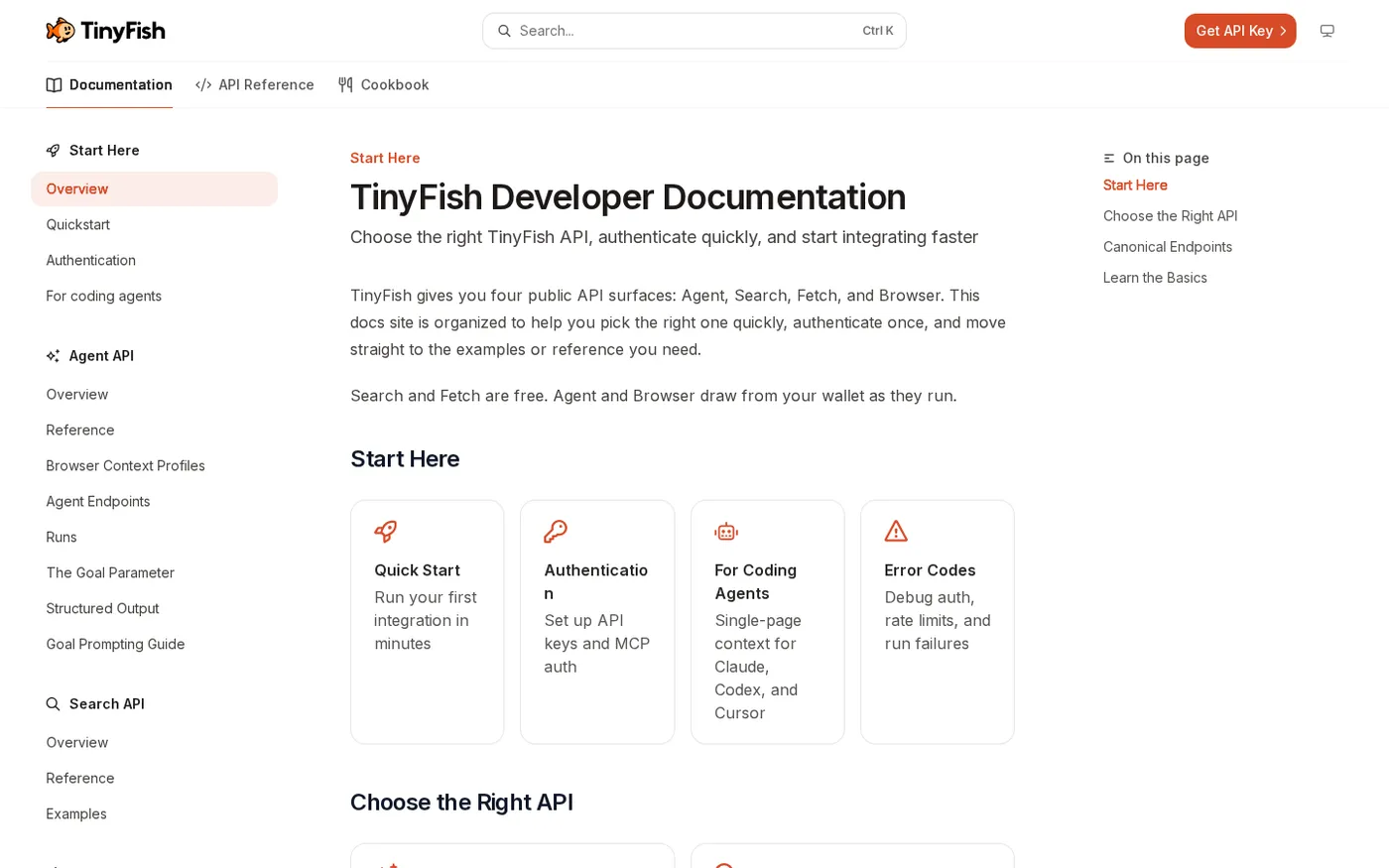 TinyFish — The web operating layer for AI agents — Home page
