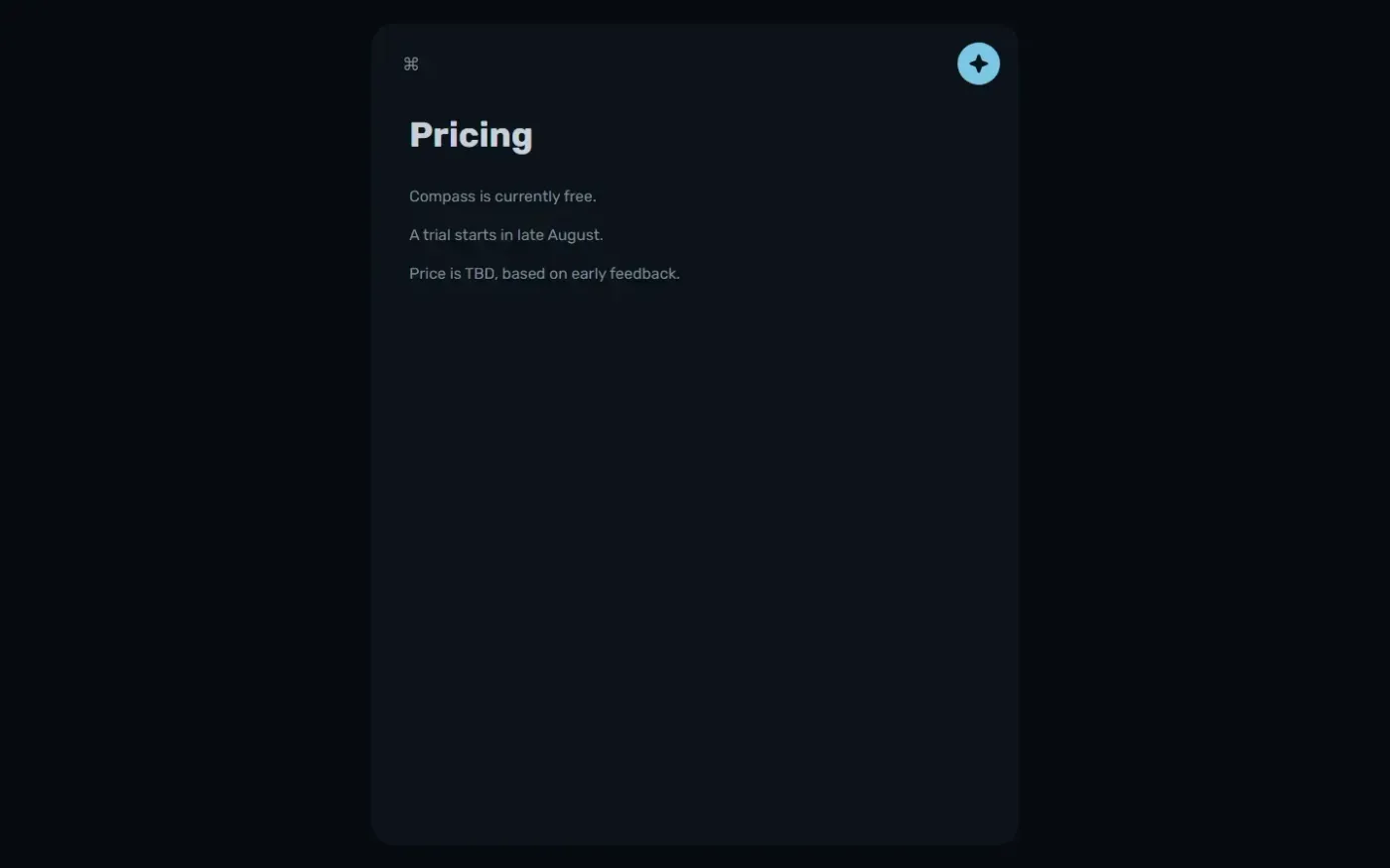 Compass Calendar — The keyboard-first calendar to get organized quickly — Pricing page