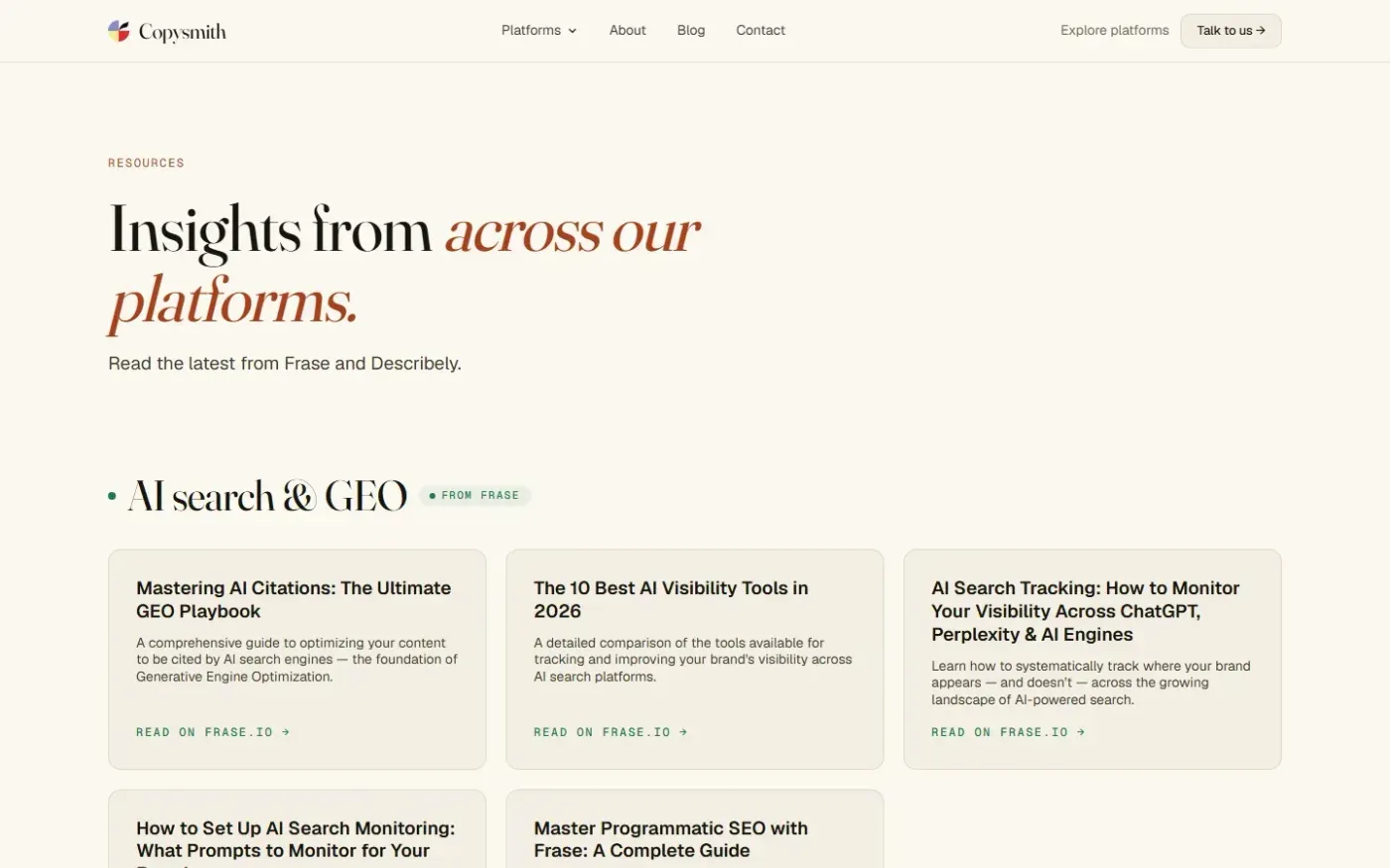 Copysmith — Blog page
