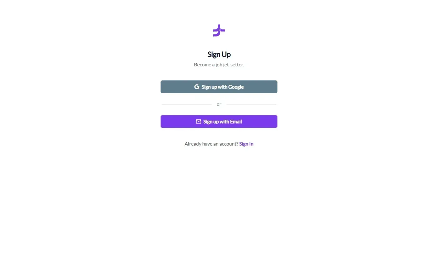 Jobjette — Signup page