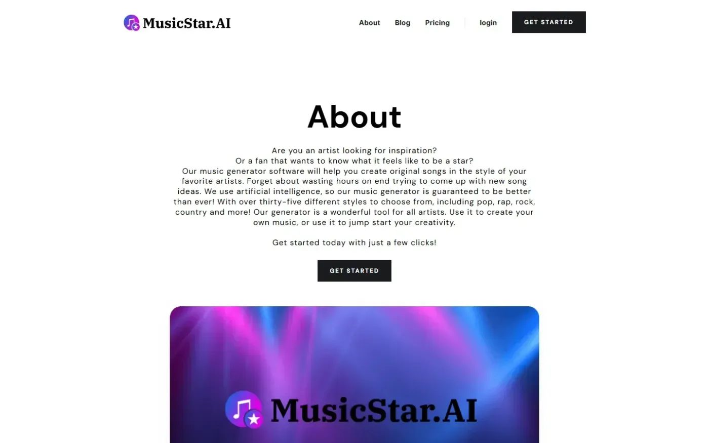 Musicstar — About.html page