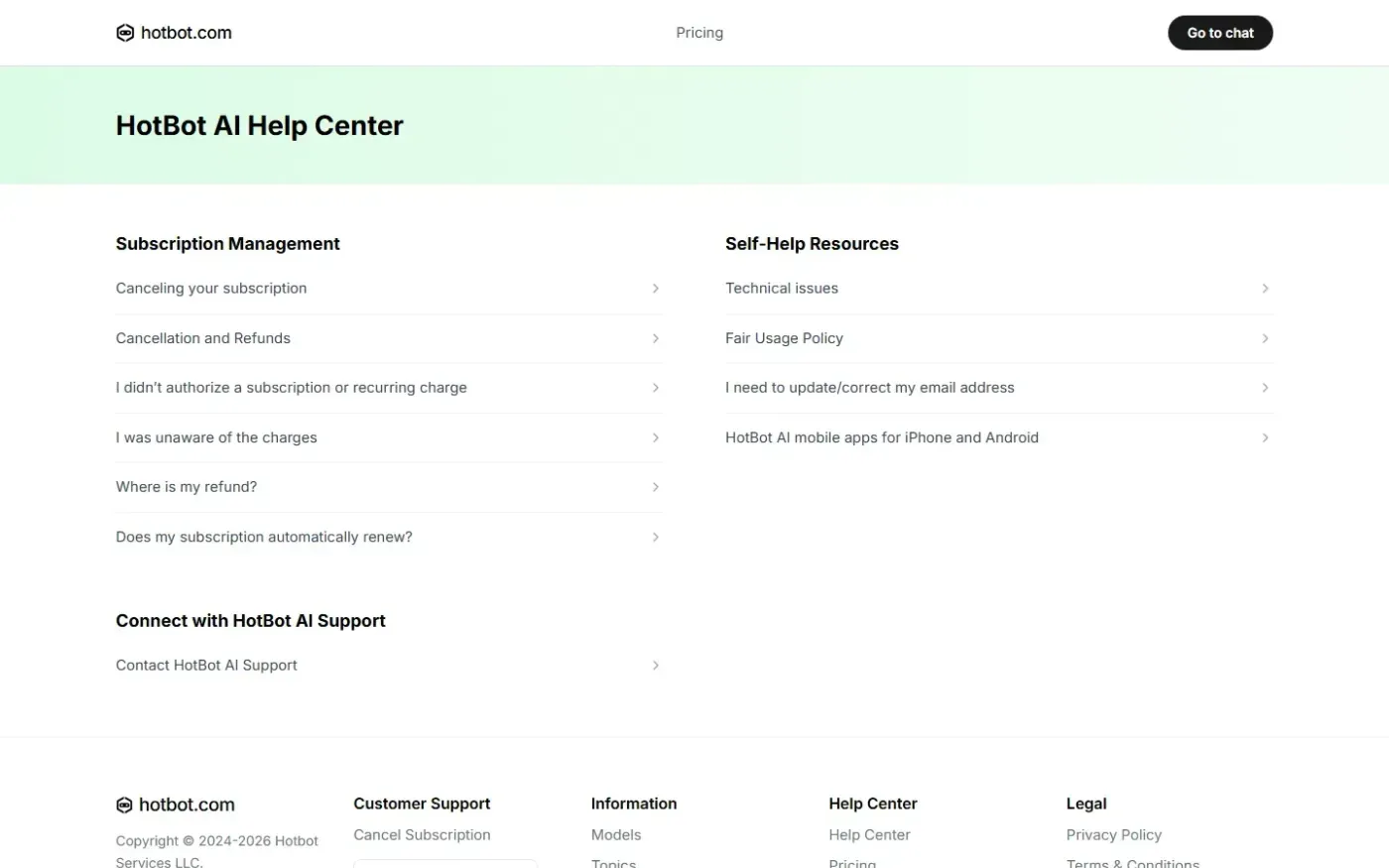 Hotbot — Help page