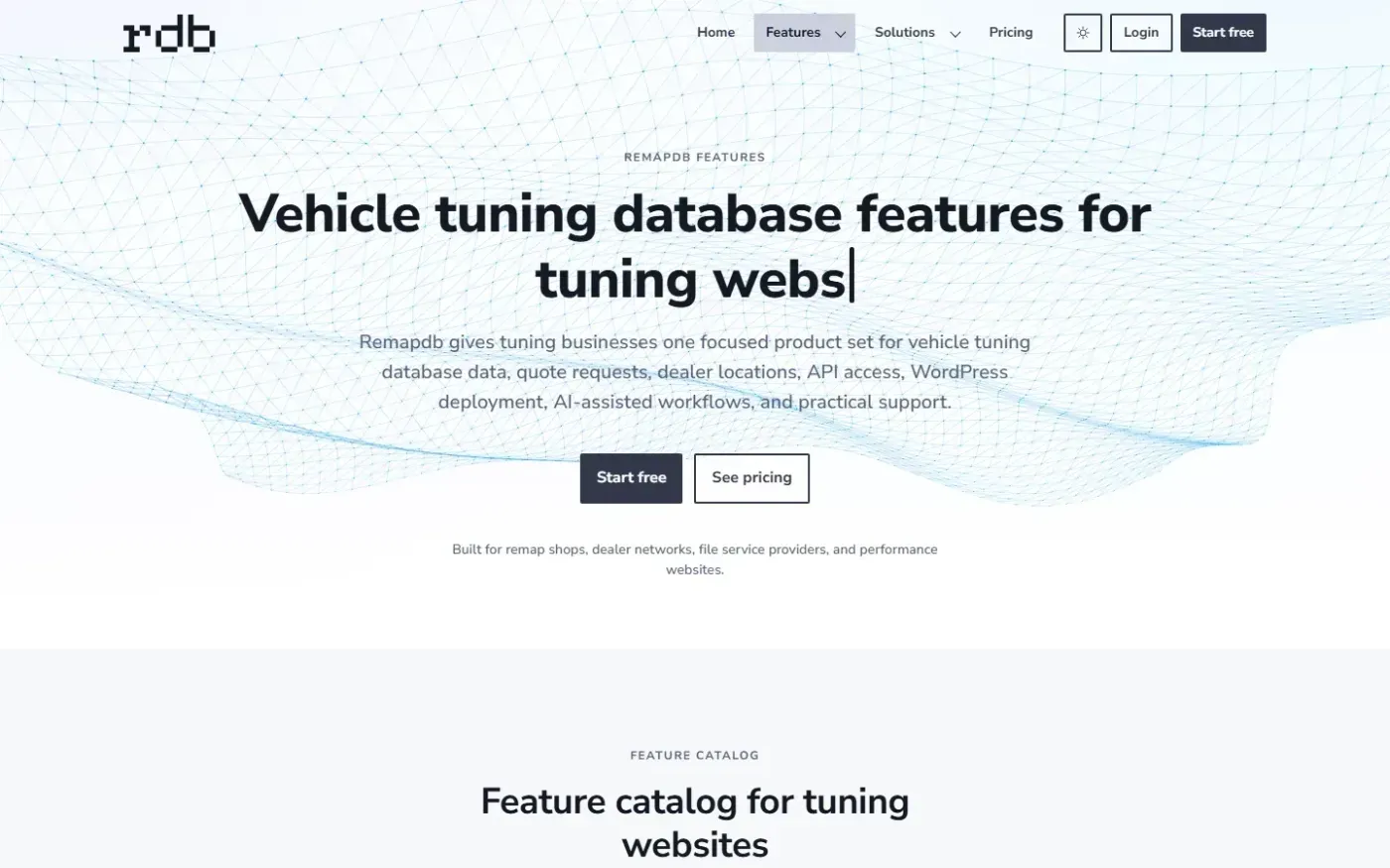 Remapdb — Vehicle tuning database, widget, WordPress plugin and API — Features page