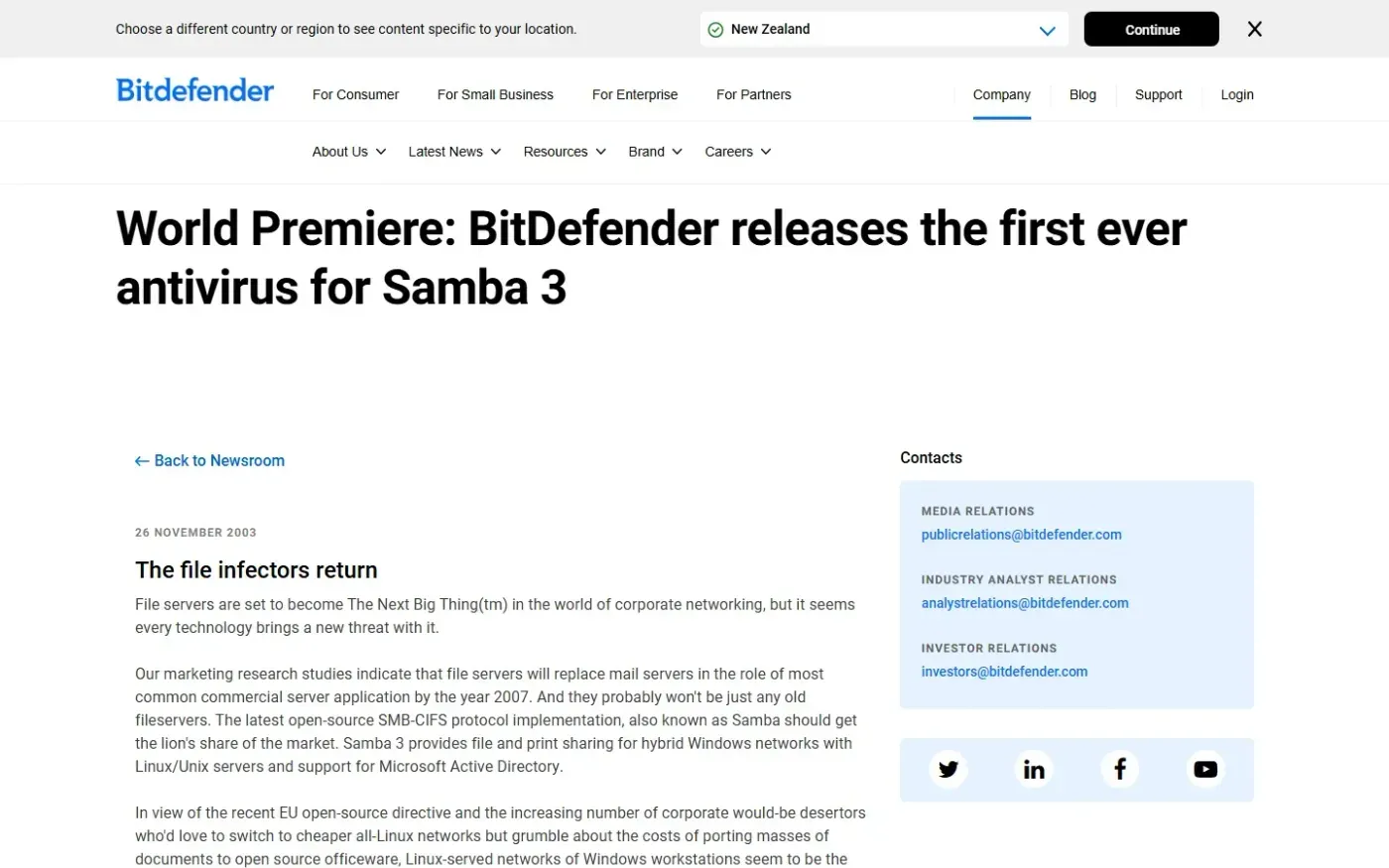 Bitdefender — News page