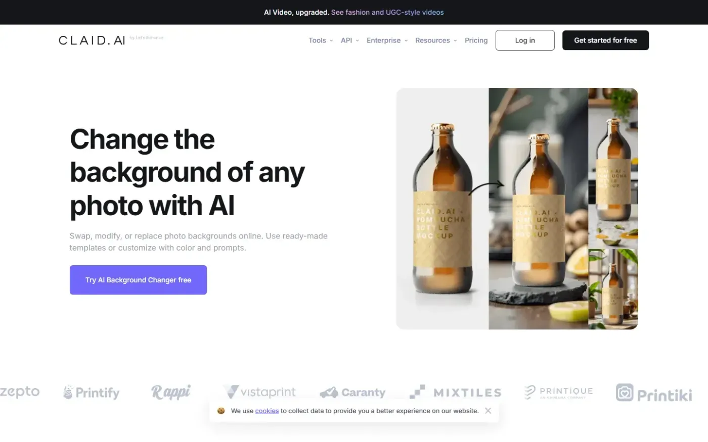Claid — Background changer page