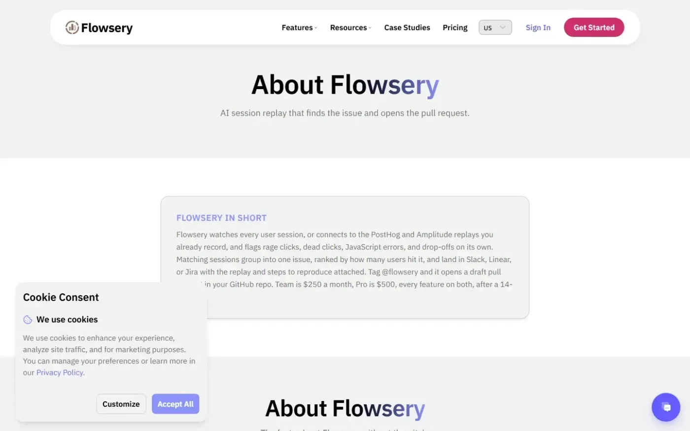 Flowsery — About page