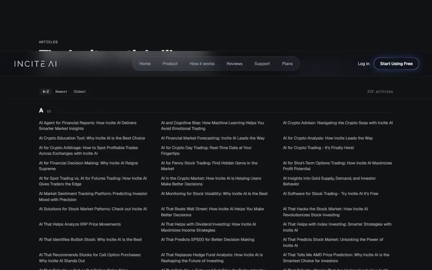 Inciteai — Articles page