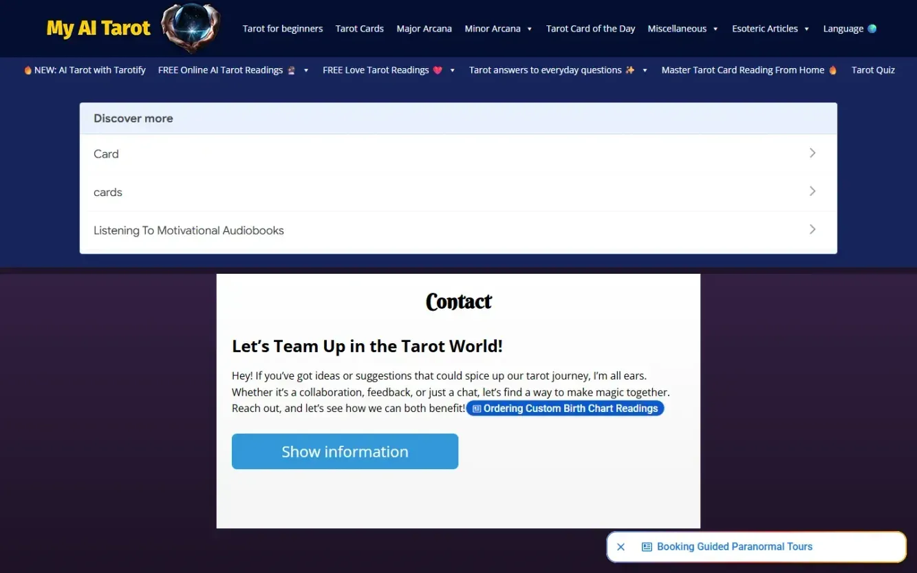 Myaitarot — Contact page