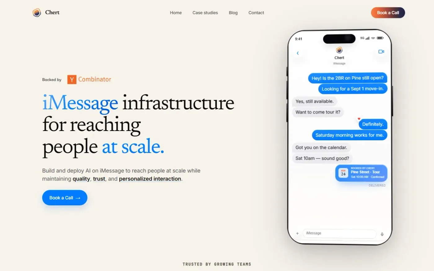 Chert — Vapi for FaceTime: AI video agents in a few lines — Home page