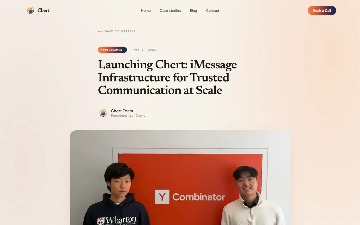 Chert — Vapi for FaceTime: AI video agents in a few lines — Blog page