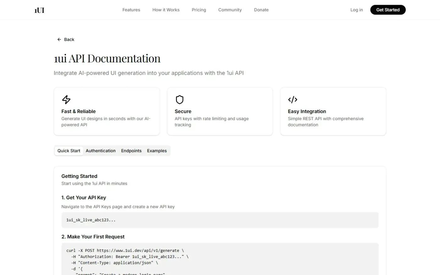 1ui — Docs page