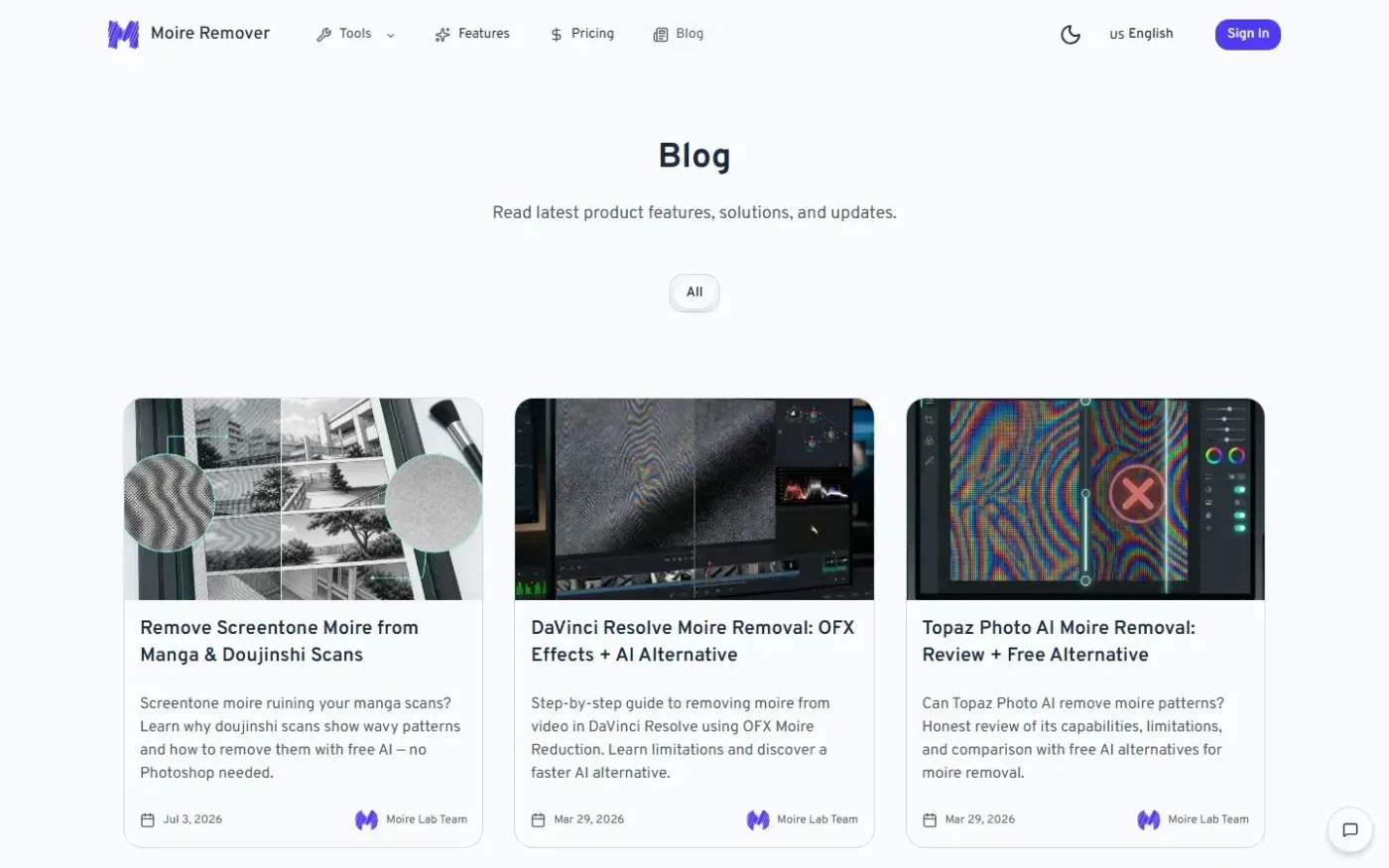 Moireremoval — Blog page