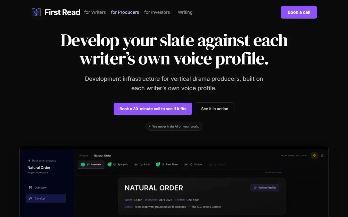 Storyhack — Producers page