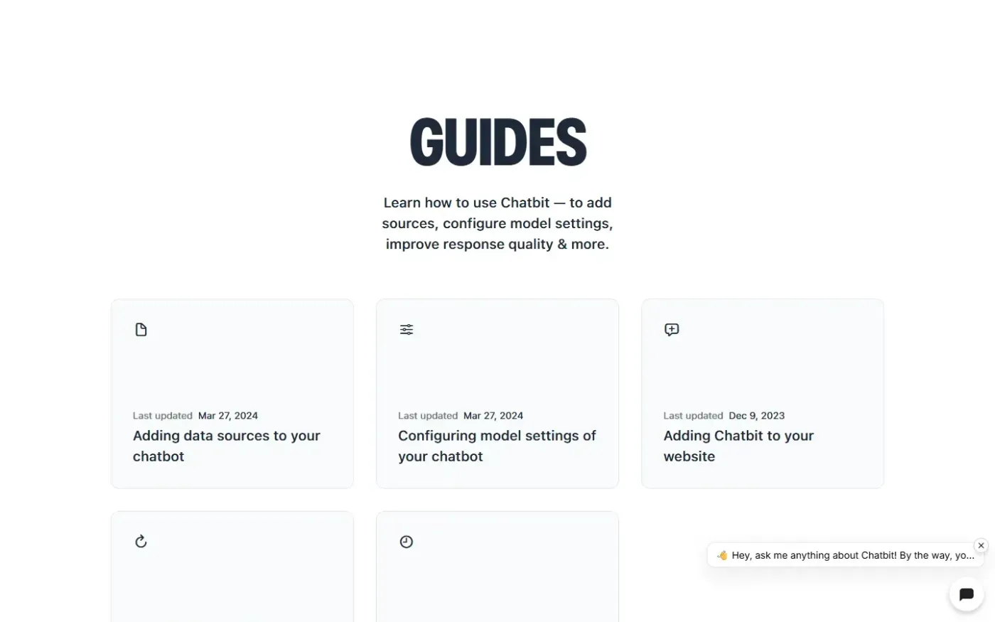 Chatbit — Guides page
