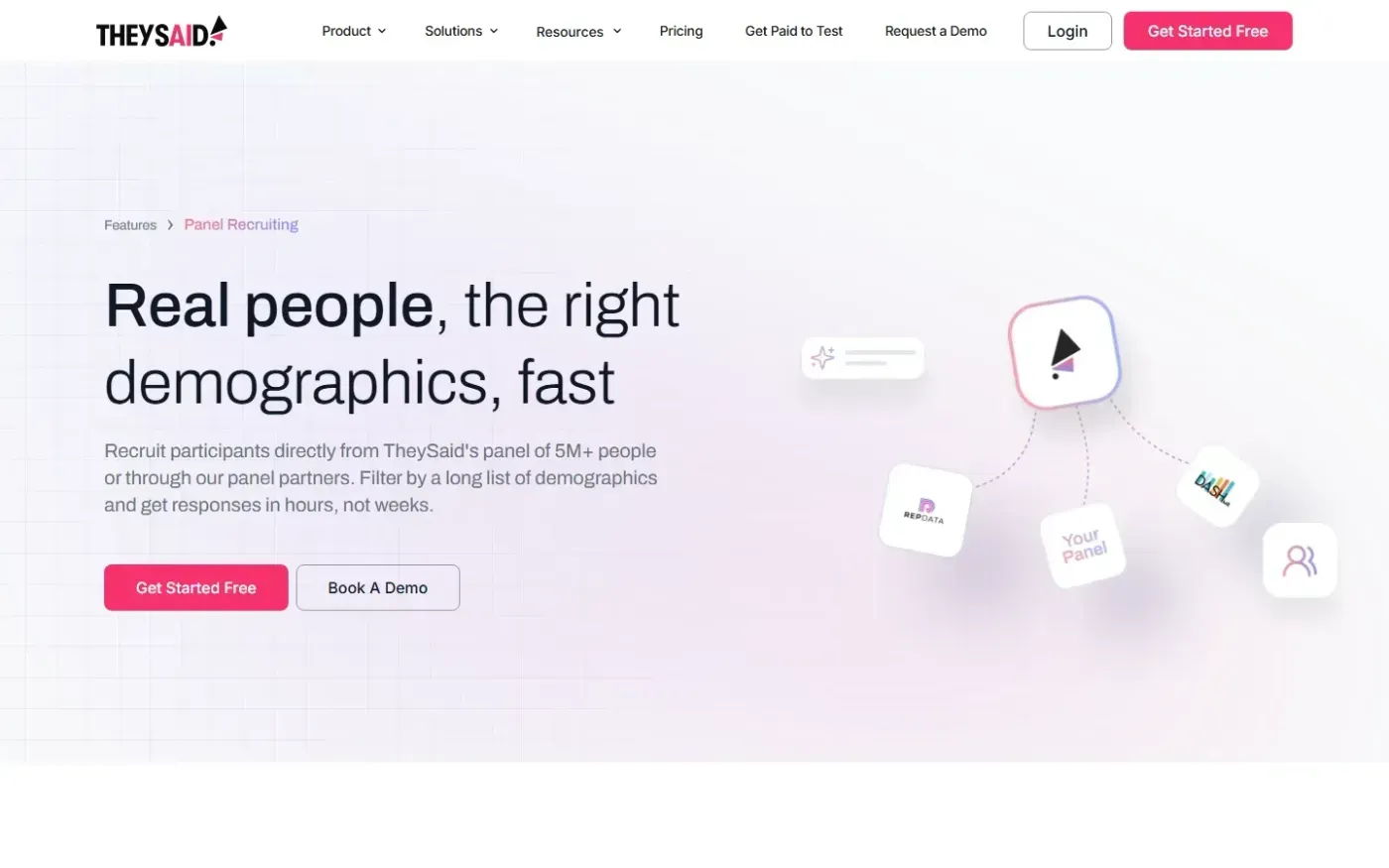 Theysaid — Features page