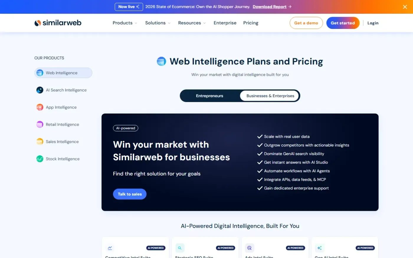 Similarweb — Packages page