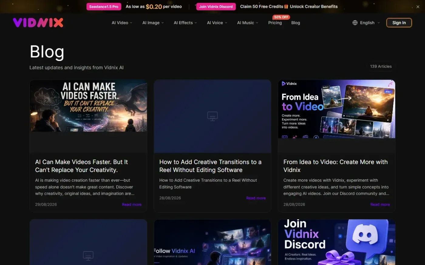 Vidnix — Blog page