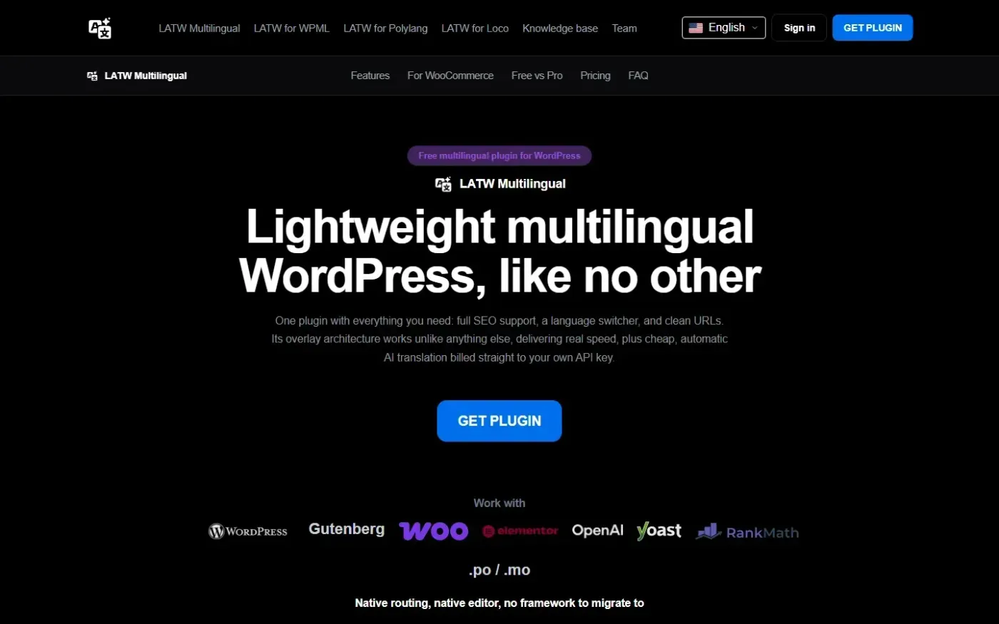 LATW Multilingual — Run your WordPress site in unlimited languages, free — Home page